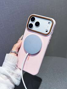 1个粉色磁吸皮革纹理手机壳，兼容 17、17 Pro、17 Air、17 Pro Max、11、11 Pro、11 Pro Max、12、12 Pro、12 Pro Max、13、13 Pro、13 Pro Max、14、14 Pro、14 Plus、14 Pro Max、15、15 Pro、15 Plus、16、16 Pro、16 Pro Max、16 Plus - 粉色 - 查看 6