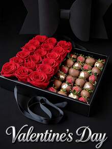 1pc Luxury Transparent Window Gift Box With Big Bow And Handle, Elegant Floral Gift Bag, Suitable For Valentine's Day, Birthday, Wedding Favor, Party Packaging (Assorted Black/Pink/Red) - Multicolor - View 4