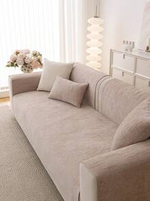 1件装四季通用沙发垫套，现代简约防滑沙发座垫保护套，防尘可水洗沙发套，浅棕色清新时尚，柔软不褪色，宠物友好，适用于L型沙发和1/2/3/4人沙发 - 卡其色 - 查看 5