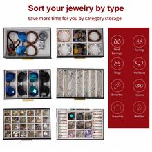 BOOVO 1个优雅时尚的女士首饰盒，PU材质，适用于收纳和展示首饰、项链、戒指等。