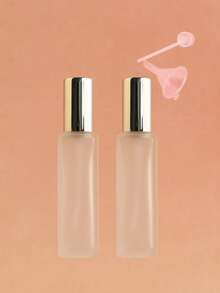 2个/3个/5个/10个装 长方形磨砂20毫升可灌装香水/爽肤水喷雾瓶，便携式玻璃喷雾器，玫瑰金和紫色瓶盖，带漏斗和补充装分配器 - 彩色 - 查看 23