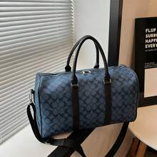 Bolsa de viaje impermeable de gran capacidad, bolsa de gimnasio retro de fin de semana, separación seca y húmeda, bolso de hombro multifuncional portátil, adecuado para negocios, vacaciones, actividades al aire libre, esquí, ocio, viajes de fitness, viaje de fin de semana, bolso de mano, bolso de deporte, bolsa de viaje de fin de semana, bolso de mano para estudiantes. - Azul - Ver 6