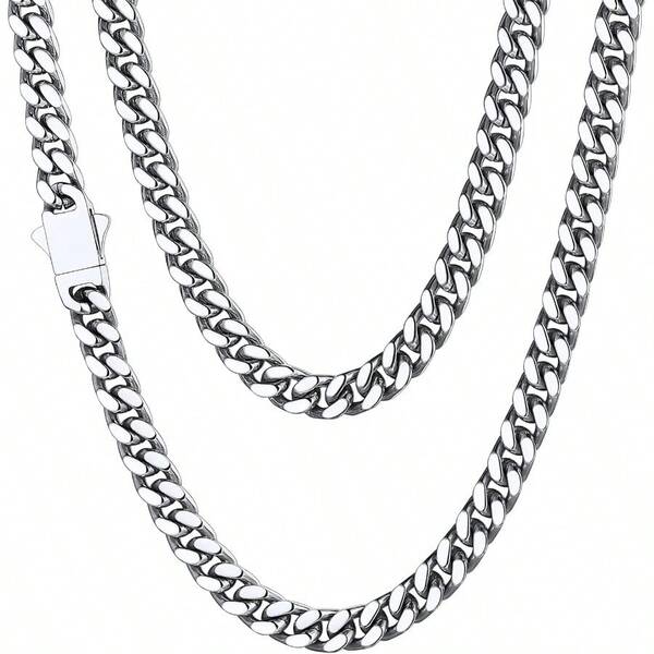 'Chaine Stainless Steel Mens Cuban Link Chain Black/18K Gold Miami Cuban Chain Necklace 5mm/7mm/9mm/12mm/14mm Width No Tarnishand Durable Hip Hop Mens Jewelry 18''-30'' Send Gift Box'