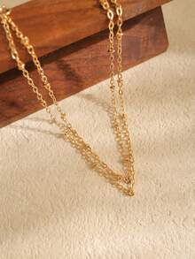 14K金精致多层脚链，女士款，材质优良，夏季沙滩黄金首饰套装，馈赠佳品 - 14K金 - 查看 4