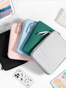 Una bolsa de transporte manual para tableta, una bolsa de almacenamiento de tableta simple y de moda, una bolsa de estuche interior portátil y resistente al agua, una bolsa de computadora de PU de 11 pulgadas y 13 pulgadas adecuada para uso en el hogar, viajes, vacaciones y la escuela - Multicolor - Ver 1