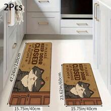 1 peça de pegada de gato, estampa gráfica de gato, série de tapetes longos, tapete interno, capacho, tapete de entrada, tapete de cabeceira para quarto, tapete de cozinha, tapete de cozinha, adequado para sala de estar, lavanderia, banheiro