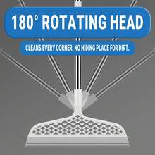 1pc Magic Broom Longer Version 90cm/35.5inch Rubber Strip Broom Broom Silicone Sweep Cleaning Floor Wiper Silicone Broom Domestic Toilet Lazy Broom ,A Broom Beloved By Young People, Middle-Aged Women, And The Elderly - 灰色 - 查看 3