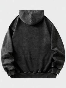 Vintage Y2k Gothic Hoodie Black Bat Graphic Casual Pullover Unisex Party Sweatshirt Outdoor And Everyday Tops - 深灰色 - 查看 2