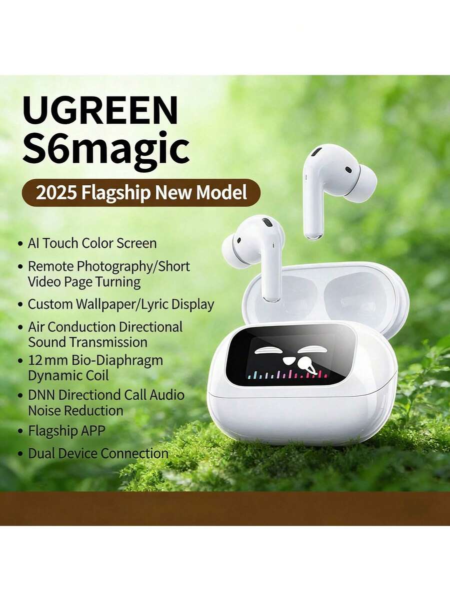 UGREEN WS208 S6 magic 運動藍牙耳機 藍牙 5.4 穩定連接 IPX5 防水防汗 輕量化耳夾設計 跑步健身騎行通勤全場景適配 珍珠白 - 珍珠白 - 查看 1