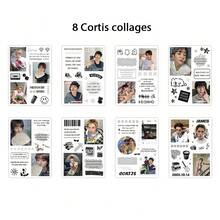8张 CORTI S KPOP 男团人物贴纸套装，Marti、NZhao、Yufan、James、Juhoon、Seonghyeon、Keonho 成员系列，防水 PVC 贴纸，创意拼贴贴纸，适用于日记本、剪贴簿、笔记本电脑、手机，粉丝应援收藏品，K-Pop 偶像周边，DIY 装饰礼物 - 彩色 - 查看 7