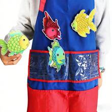 Quixorblex 17件套毛毡故事道具套装，彩虹鱼主题卡通鱼形，蒙特梭利互动学习道具，手工柔软质感奖励及活动教育辅助工具，学前儿童启蒙教学工具，适用于教室、家庭及早期教育 - 彩色 - 查看 11