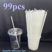 Pajitas cortas y largas para chocolate caliente, café americano helado, té con leche, café, adecuadas para varios tipos de tazas - transparente - Ver 13