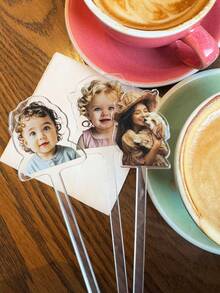 Customized Acrylic Drink Stirrers, Personalized Acrylic Stirrers, Round Head Acrylic Coffee Stirrers, Customized Coffee Stirrers With Personal Logo, Customized Cocktail/Bubble Tea Stirrers, Birthday Party Drink Stirrers, Wedding Beverage Stirrers, Smooth Acrylic Drink Stirrers, Beverage Sticks, Pet Wedding Cocktail Stirrers, Dog Wedding Drink Stirrers, Wedding Stirrers, Father's Day Gift - Multicolor - View 3