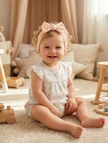 28pcs/Set Newborn Baby Boy Girl Candy Color Soft Nylon Elastic Multifunctional Headbands Set, Suitable For Daily Use - Multicolor - View 4