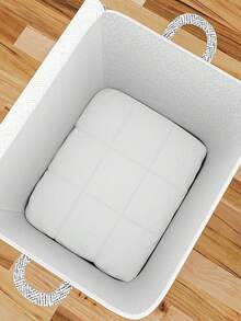 1pc Foldable Gray Storage Box, Toy & Snack Organizer, Wardrobe, Bedroom & Living Room Storage Bin, Stackable, Clothes Basket, Home & Dorm Organizer Accessory, Decor, Suitable For Toys, Books & Clothes, Space Saving, Large Capacity, Portable Drawer Storage Box, Suitable For Home & Office