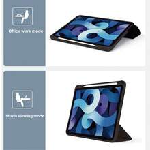 CJIAXIN Case Compatible With Ipad A16 2025 11-Inch Air, 13-Inch Air, M3 2025 7-Inch Mini, A17Pro 2024 11-Inch Air, 13-Inch Air, M2 2024 11-Inch Pro, 13-Inch Pro, M4 2024 12.9-Inch Pro, 7th/8th/9th Gen 10.2-Inch, 10th Gen 10.9-Inch, Air 4th/5th Gen 10.9-Inch, Pro 11th Gen 4th/5th/6th Gen, Mini 6 Soft Edge Protective Slim Transparent IPad Cover With Pencil Holder, Multi-Angle Folding Tri-Fold Stand - Black - View 6