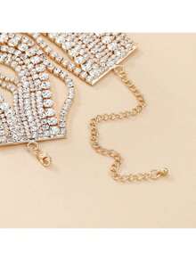 1pc Elegant Rhinestone Decorated Short Choker Necklace - Rhinestones - View 7