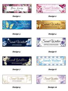 Customized Desktop Nameplate, 20 Styles Available, Customizable Text, Floral Transparent Acrylic Block, Personalized Office Decor Gift Suitable For Boss, Teacher, Colleague, Ladies And Gentlemen - Multicolor - View 6