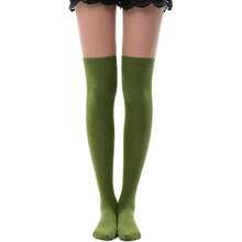 Women's Over Knee High Socks, Tube Dresses Fashion Cotton Thigh High Socks Stockings Cosplay Socks,36065524 - 黑色 - 查看 1