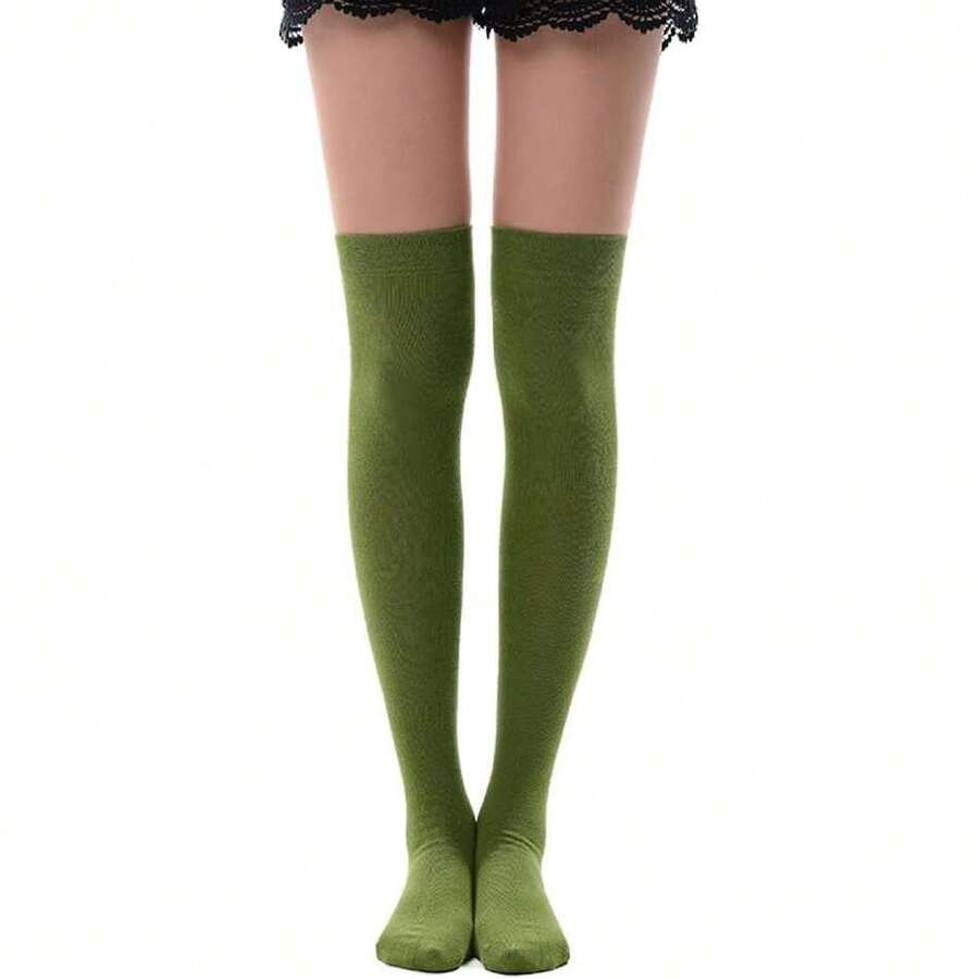 Women's Over Knee High Socks, Tube Dresses Fashion Cotton Thigh High Socks Stockings Cosplay Socks,36065524 - 黑色 - 查看 1