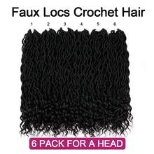Goddess Locs 20 Inch 6 Packs Faux Locs Crochet Hair Pre Looped Crochet Locs For Soft Wavy Black Loc Extensions With Curly Ends - Multicolor - View 7