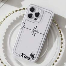 Funda King Heartbeat Crown Element, compatible con iPhone 16, 15, 14 Pro Max, 13, 12, 11, XR y XS Plus. Fabricada en silicona TPU, ofrece protección contra golpes y caídas, además de una excelente sensación al tacto. Es el regalo perfecto para familiares, amigos y seres queridos. - transparente - Ver 1