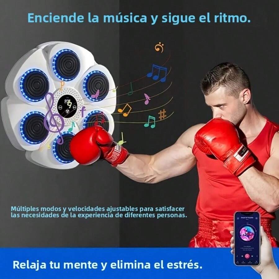 1pc Panel de Boxeo Musical Inteligente sin Varillas, Entrenador Interactivo con USB, Altura Ajustable y Modos de Ritmo, Equipo de Boxeo para Gimnasio en Casa