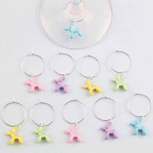 10/16pcs 25mm Cute Animal Series Wine Glass Rings, Perfect Gift For Animal Lovers, Positive Support Gift, Holiday Gift, Suitable For Various Party Decorations, Birthday, Wedding, Theme Party, Party Supplies