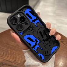 Soft Phone Case Cartoon Style With Blue And White Ghost Design, Compatible With 11 To 17 Pro Max Models. - 彩色 - 查看 10