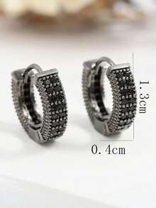 1 Đôi bông tai vòng tròn hình học sang trọng bằng đồng, món quà thời trang dành cho phụ nữ - tròn - Xem 10