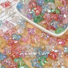 30pcs Mixed Color Transparent Acrylic Cut Surface Onion Powder Fantasy Color Butterfly Beads DIY Jewelry Making Keychain Mobile Phone Chain Mobile Phone Case Car Hanging Accessories Decoration Crafts - Multicolor - View 8