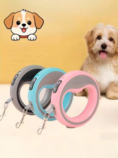 1 Pc 2.5m Retractable Pet Leash - Made Of Durable ABS Material, Auto-Retractable, Suitable For Cats & Dogs, With Comfortable Handle, Ideal For Outdoor Walking, Pet Accessory, Ergonomic Handle, Auto-Retractable, Compact & Portable, Convenient For Carrying Out