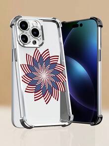 Lujo Ligero Estilo y BellezaEstrella USAFunda de Teléfono Transparente de Color Plata con Protección en las Cuatro Esquinas Compatible con 17PROMAX 17PRO 17Air 17 16PROMAX 16PRO 15PROMAX 15PRO y Todo - transparente - Ver 2