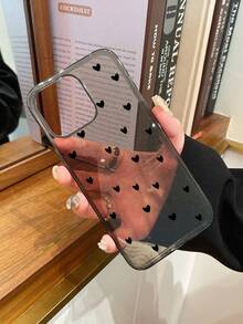 Modischer funkelnder schwarzer Herz-Muster mit Bling-Effekt, TPU-Material, schwarze transparente Handyhülle, mit feinem Glitzer, hochwertige transparente Schutzhülle kompatibel mit iPhone-Hülle, Handyhülle, Hülle 17 Pro Max, Covers, süße Handyhülle, Hülle für 11/14/15/16 ProMax. Perfektes Valentinstags-Geschenk, Neujahrgeschenk für Frauen - Schwarz - Übersicht 8