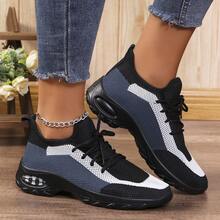 2025 Neue stoßabsorbierende Sportschuhe mit Polsterung, Laufschuhe mit dicker Sohle, Damen Freizeitschuhe für Frühling/Sommer Reisen - Schwarz - Übersicht 3