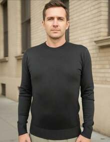 Men's Cold Weather Blouse Men's Knitted Sweater | Winter Knitted Wool Pullover Long Sleeve Turtleneck - 黑色 - 查看 1