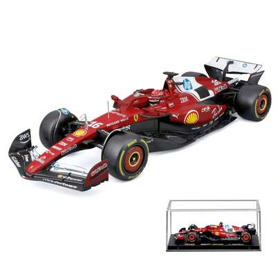  Burago 1/43 2025 Ferrari SF-25 F1 16# Charles Leclerc & 44# Lewis Hamilton Diecast Alloy Formula 1 Racing Car Model (1/43 SF25 16# With Helmet)