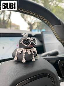 Wonuu Diamond Duck Design Car Decor Rubber Accessory, Interior Cute Universal Car Dashboard/Desktop