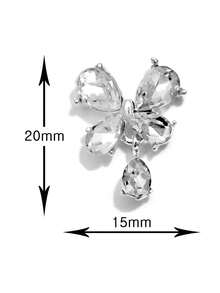 5pcs Rhinestone Butterfly Pendant Nail Art Decorations, 3D Metal Crystal Glass Nail Jewelry DIY Accessories Suitable For Girls And Women Nails - Multicolor - View 3