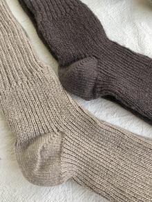 1 par de calentadores de piernas de punto de unicolor, estilo versátil casual y lindo para mujeres, que dan forma a las piernas y calientan los tobillos, adecuados para usar con pantuflas o botas de nieve