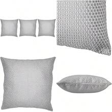 Deconovo - Funda de cojín con diseño de Panal con Cremallera Invisible, Gris Oscuro y Blanco., 18x18 Inch, 1(46 x 46 cm (Pack of 1) Gris oscuro y blanco.) - Multicolor - Ver 1