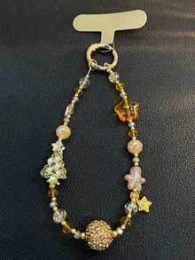 合金奢华多元素1件套圣诞全镶钻姜饼人装饰品圣诞树手机钥匙链水晶挂绳礼品派对 - 彩色 - 查看 7