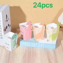 4/12/24/100pcs Cartoon Dinosaur Colorful Boxes, Disposable Popcorn Boxes And Chicken Popcorn Boxes, Multi-Color Mixed Boxes, Suitable For Snacks, Fries, Candies, Etc. - Multicolor - View 9