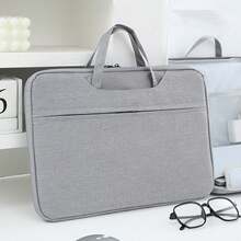 1pc Lightweight Laptop Bag, Slim Business Briefcase Fits 11/13/14/15 Inch Laptops, Full Zip, Unisex, Large Capacity Document Bag, Portable Multifunctional Office File Bag, Data Conference Bag, Laptop Sleeve, Business Briefcase