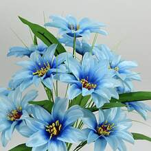 1束12枝莲花仿真花，布艺仿真花卉装饰，适用于阳台、露台、客厅、卧室、婚礼、订婚、家居装饰、各种房间类型、情人节等场合，无需容器，无需电池 - 彩色 - 查看 19