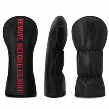 For Golfers Who Value Timeless, Understated Accessories, This Black Golf Club Head Cover Is Perfect. It Features A Minimalist, Letter-Style Design That Is Crafted To Fit Woods, Adding A Touch Of Sophistication Without Being Too Flashy. - Multicolor - View 3