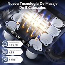 Pistola de Masaje de 8 CabezasMasageador Electronico con 6 Modos y 9 Intensidades Ajustables Pantalla LCD Para Masaje Muscular Relajación y Alivio del Dolor - Gris - Ver 5