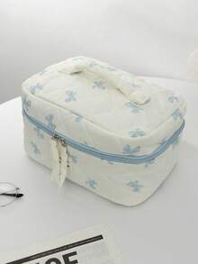 3件套蓝色蝴蝶结化妆包，轻便拉链化妆品收纳包，甜美风格多功能洗漱包，母亲节礼物，送给闺蜜的礼物，送给老师的礼物。化妆包，化妆品收纳盒，化妆袋，化妆品收纳，珠宝收纳，唇彩收纳，指甲油收纳，化妆包，化妆品收纳盒，化妆品收纳盒，化妆品收纳，化妆袋，化妆包 - 藍色 - 查看 7