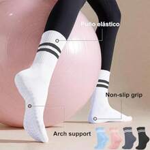 R-10 pares de Calcetines de Yoga Antideizantes para Pilates 5 largos 5 cortos Calcs Pilates Muer con lunares Antideizantes para Baile Yoga Vas Cos - como en la foto - Ver 5