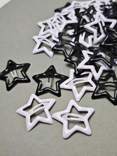 20 piezas/10 piezas/1 set Clips para el cabello con estrellas pentagramas en blanco y negro y de colores en estilo Y2K Dopamina, clips rotos, clips para el cabello rotos, clips BB, clips con borde dulce y picante, accesorios para el cabello de verano para mujeres, regalos para el Día de la Madre, regalos para el Día del Maestro, clips de joyería para el cabello, accesorios para el cabello de verano, mujeres adultas, juguetes, se pueden usar con gafas de moda, accesorios para el cabello, clips para el cabello naranja, accesorios para el cabello de playa, clips para el cabello del 4 de julio, accesorios elegantes de playa para mujeres, se pueden usar con accesorios para el cabello de muñecas Betty suaves, accesorios y clips para el cabello de mujeres del milenio